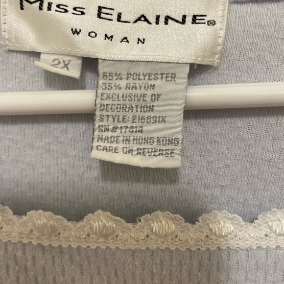 Miss Elaine Woman classic flower embroidered nightgown 2X - Picture 5 of 5